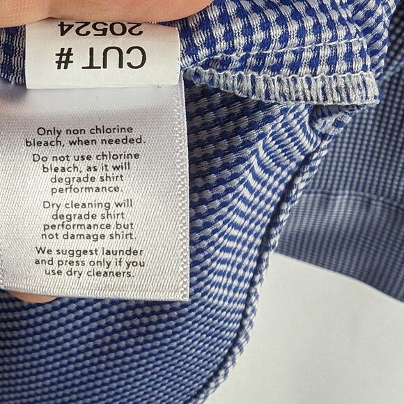 Mizzen + Main Spinnaker Collection Trim Fit Blue White Check Gingham Mens Sz XL - Picture 7 of 7
